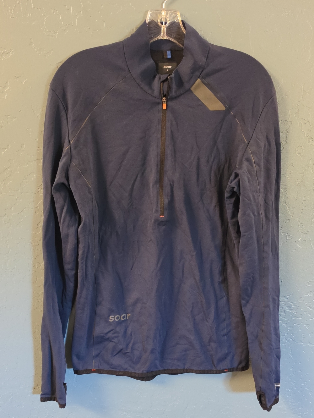 Soar Running Men’s Navy Half-Zip Performance Pullover Jacket